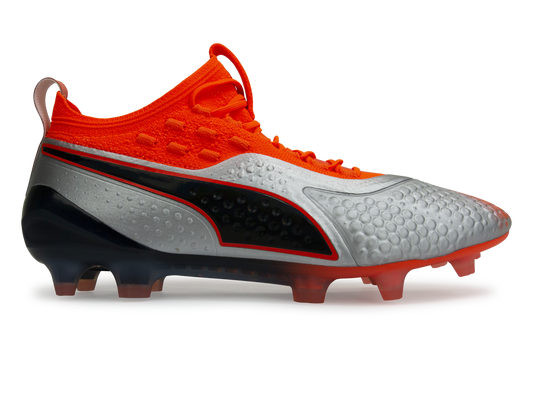 PUMA Men's One 1 Syn FG/AG Silver Orange/Black