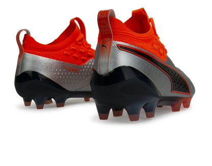 PUMA Men's One 1 Syn FG/AG Silver Orange/Black
