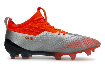 PUMA Men's One 1 Syn FG/AG Silver Orange/Black