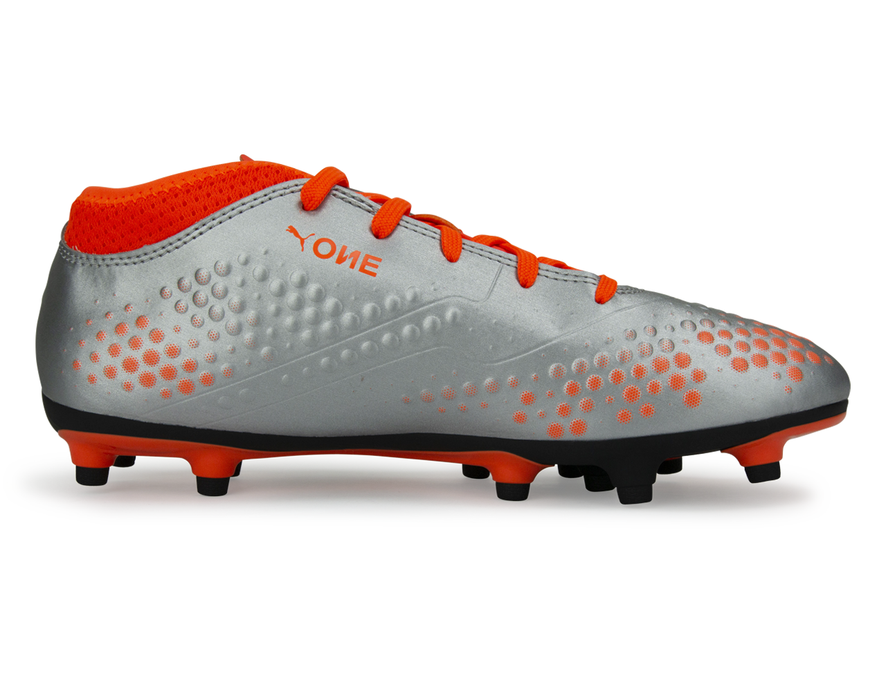 PUMA Kids One 4 Syn FG Silver/Orange/Black