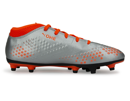 PUMA Kids One 4 Syn FG Silver/Orange/Black