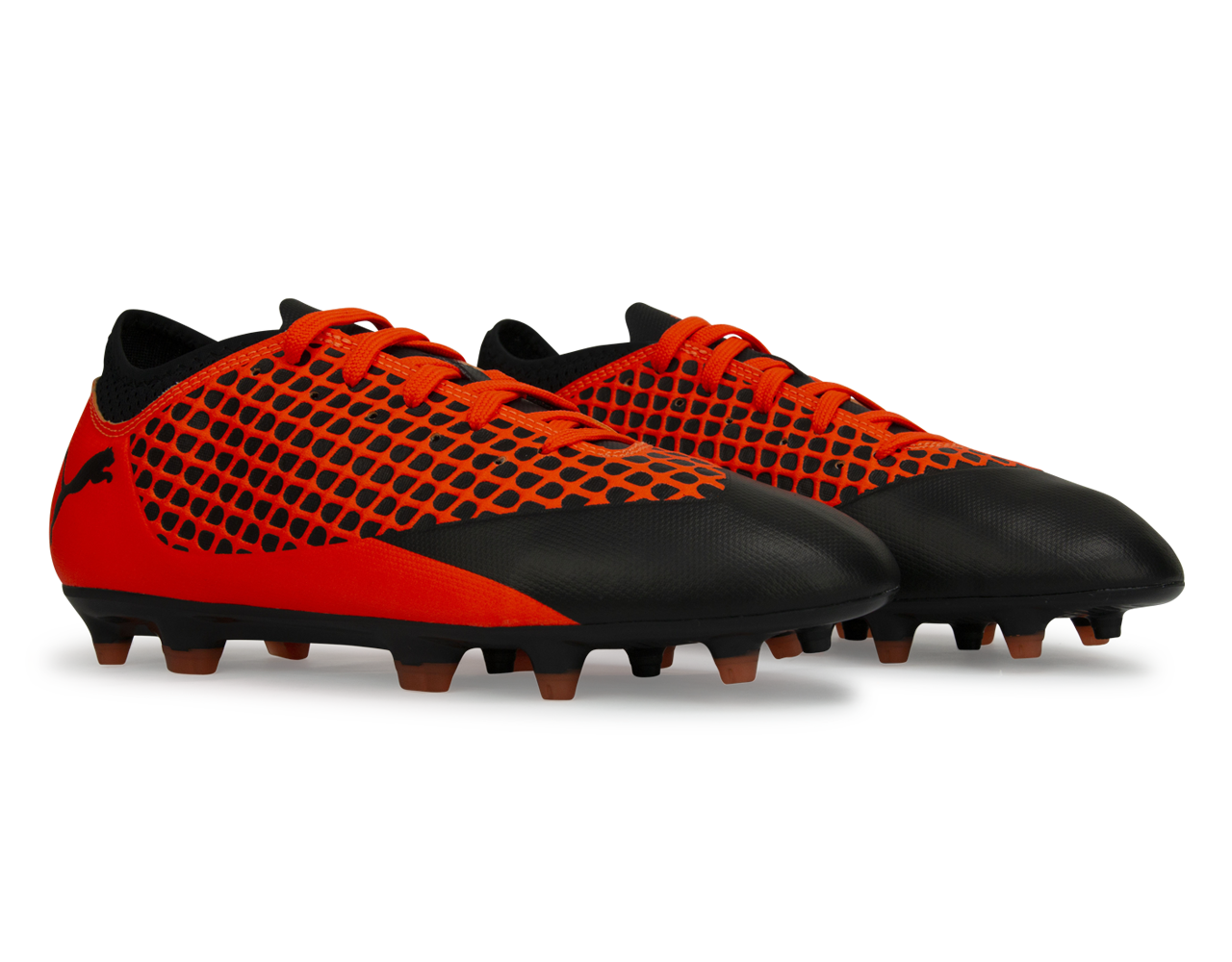 PUMA Kids FUTURE 2.4 NETFIT FG/AG Black/Shocking Orange