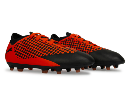 PUMA Kids FUTURE 2.4 NETFIT FG/AG Black/Shocking Orange
