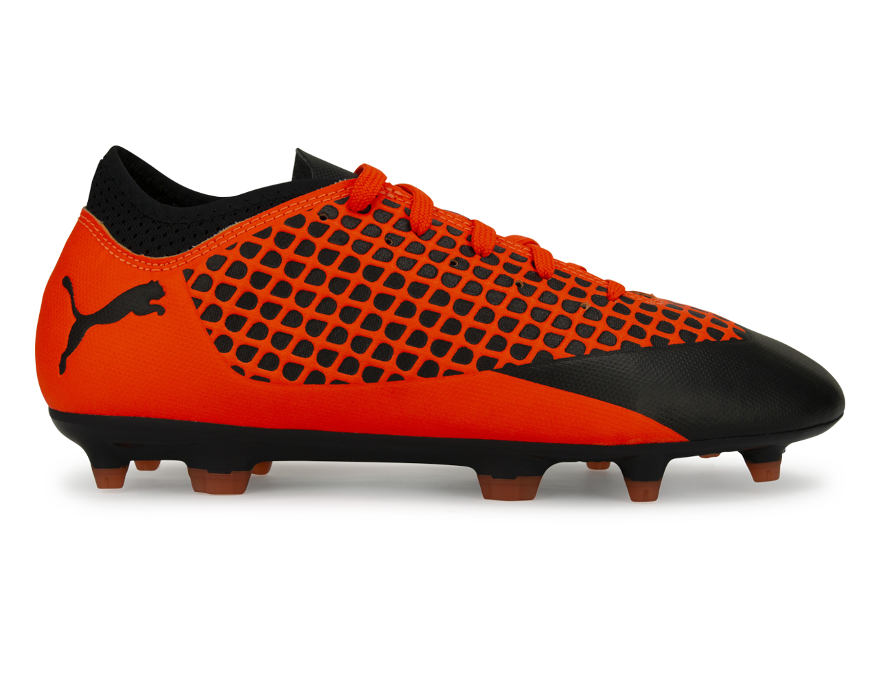 PUMA Kids FUTURE 2.4 NETFIT FG/AG Black/Shocking Orange