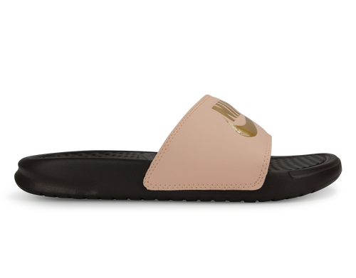 Nike Women's Benassi JDI Sandal Crimson Tint/Metallic Gold