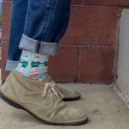 Sockatines Men's Futbolito Lifestyle Sock White/Black/Green