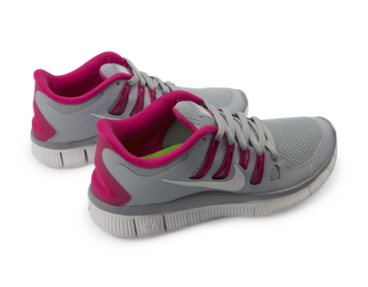 Nike Women's Free 5.0+ Running Shoes Wolf Grey/White/Pink Force