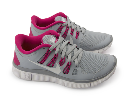 Nike Women's Free 5.0+ Running Shoes Wolf Grey/White/Pink Force