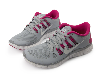 Nike Women's Free 5.0+ Running Shoes Wolf Grey/White/Pink Force