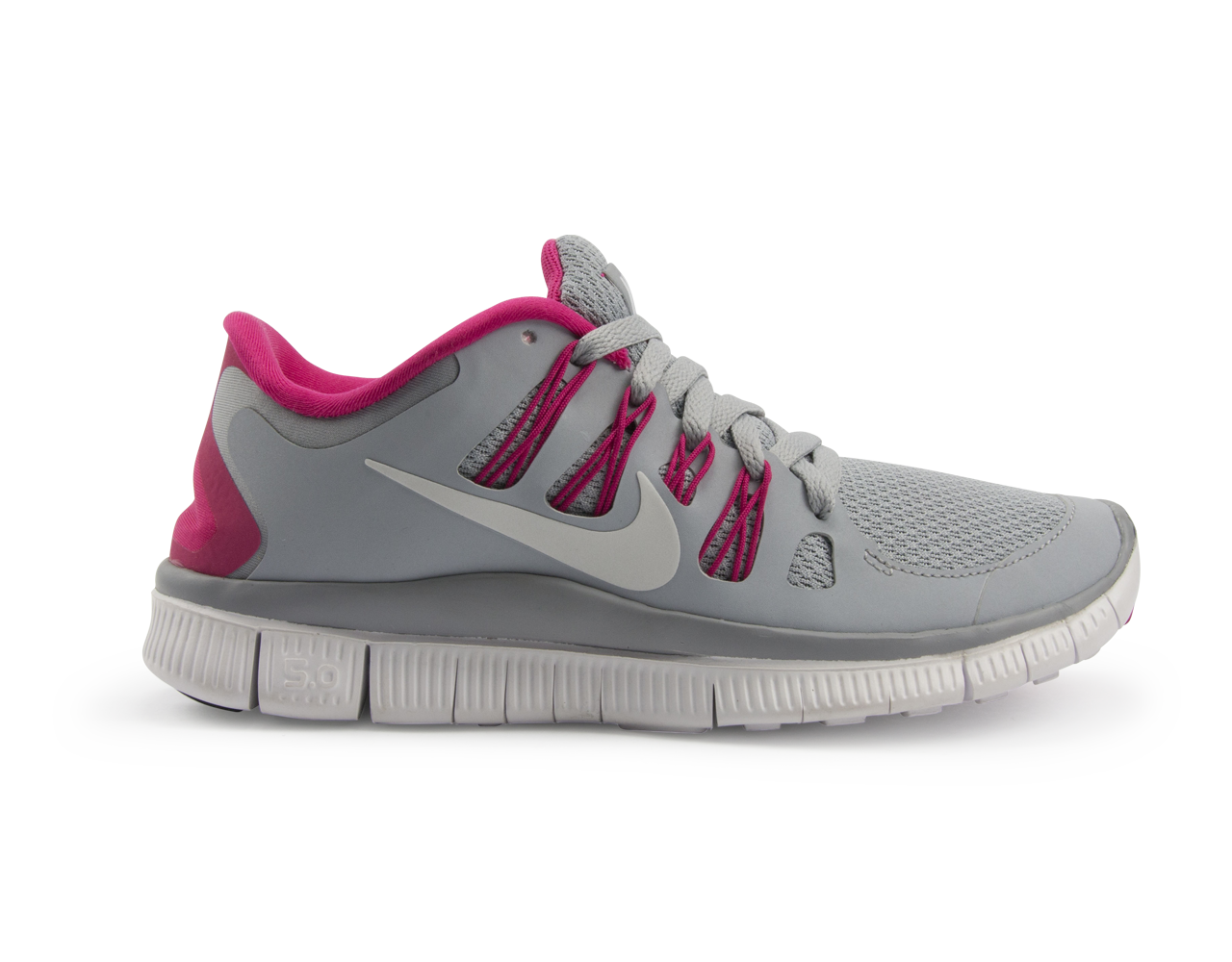 Nike Women's Free 5.0+ Running Shoes Wolf Grey/White/Pink Force