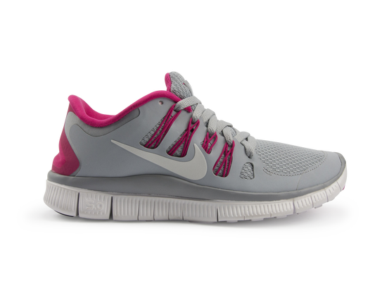 Nike Women's Free 5.0+ Running Shoes Wolf Grey/White/Pink Force
