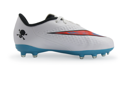 Nike Kids Hypervenom Phelon FG White/Blue Lagoon/Crimson Black