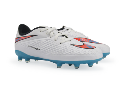 Nike Kids Hypervenom Phelon FG White/Blue Lagoon/Crimson Black