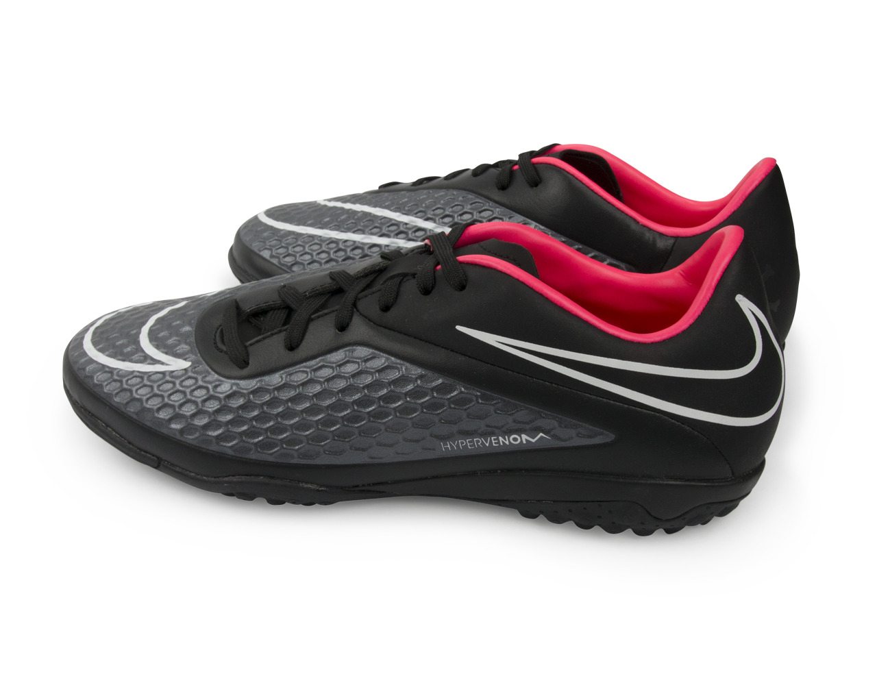 Nike Men's Hypervenom Phelon Turf Soccer Shoes Black/Black/Hyper Punch