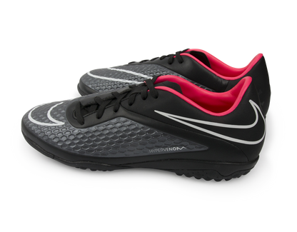 Nike Men's Hypervenom Phelon Turf Soccer Shoes Black/Black/Hyper Punch