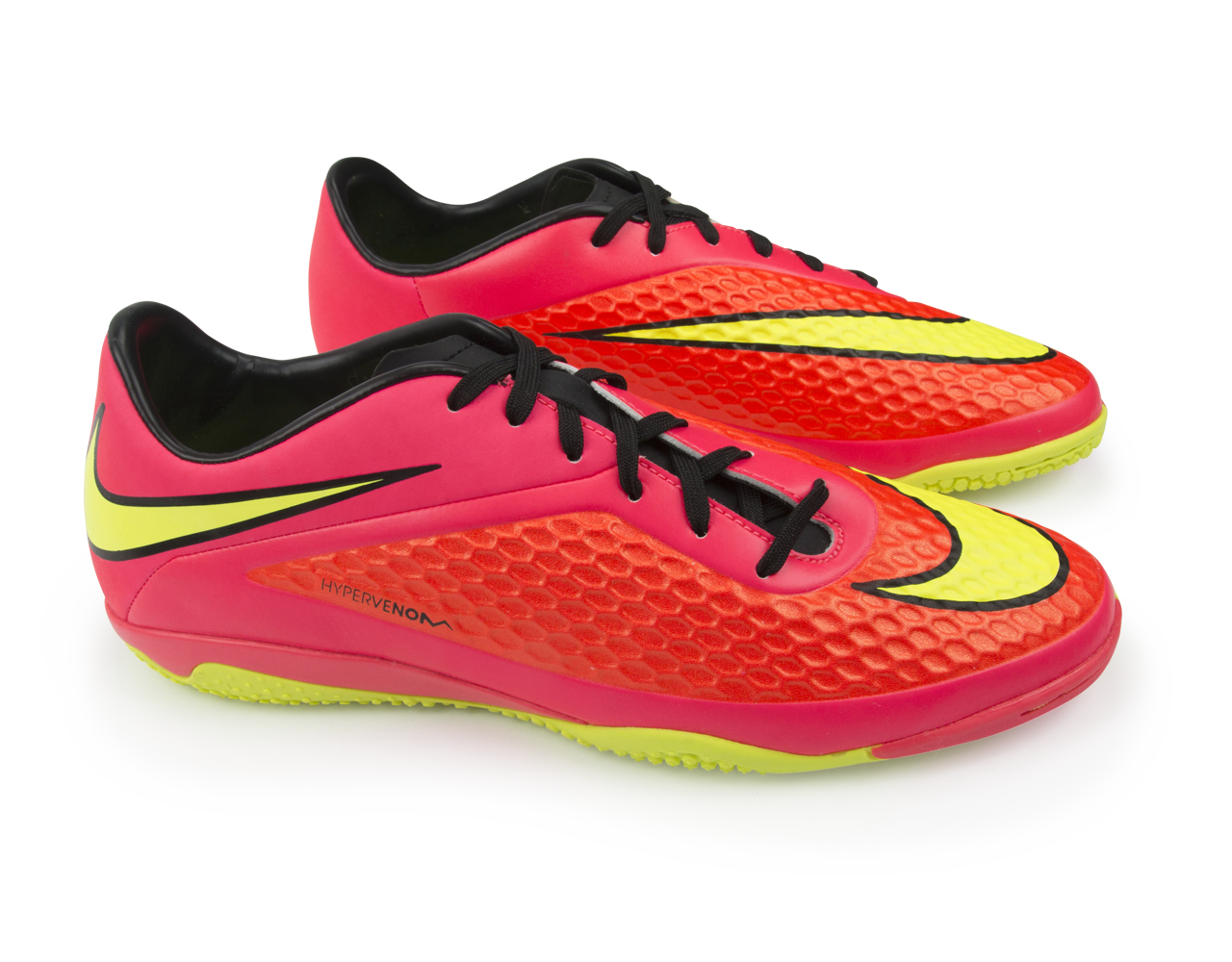 Nike Men's Hypervenom Phelon Indoor Soccer Shoes Bright Crimson/Volt/Hyper Punch