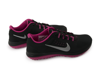 Nike Women's Nike FS Lite Running Shoes Black/Metallic Silver/Pink