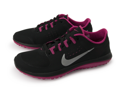 Nike Women's Nike FS Lite Running Shoes Black/Metallic Silver/Pink