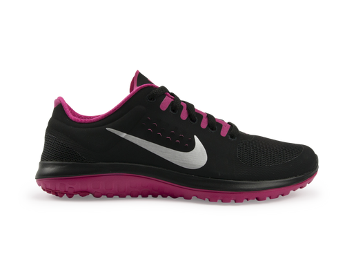 Nike Women's Nike FS Lite Running Shoes Black/Metallic Silver/Pink
