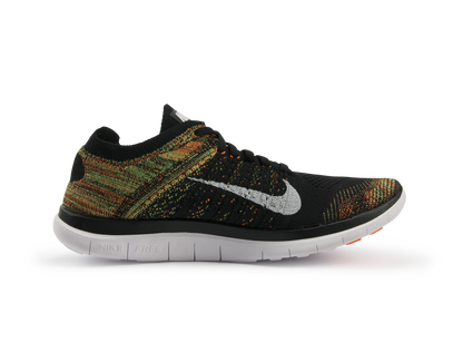 Nike Men's Free 4.0 Flyknit Running Shoes Black/White/Poison Green