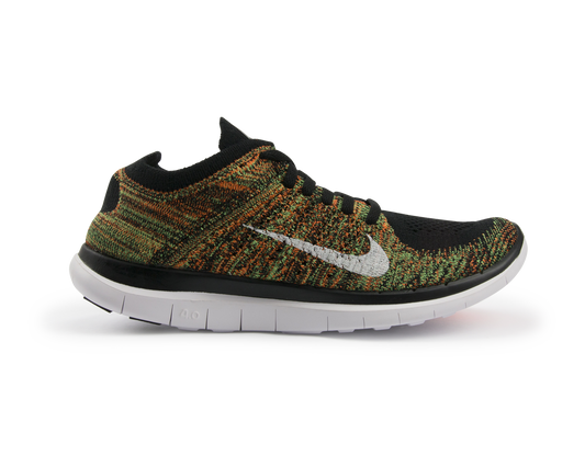 Nike Men's Free 4.0 Flyknit Running Shoes Black/White/Poison Green