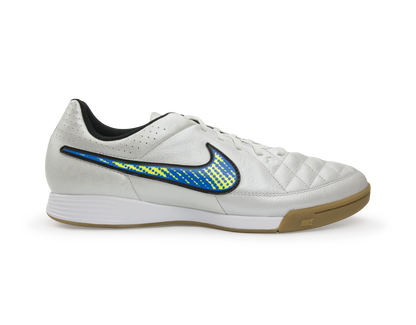 Nike Men's Tiempo Genio Leather Indoor Soccer Shoes White/Volt/Soar/Black