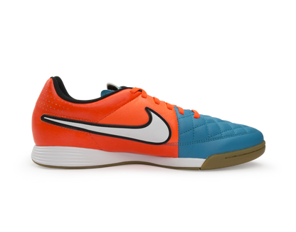 Nike Men's Tiempo Genio Leather Indoor Soccer Shoes Neo Turquoise/White/Hyper Crimson