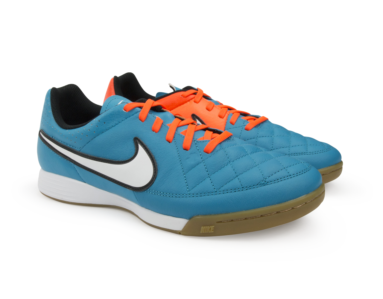Nike Men's Tiempo Genio Leather Indoor Soccer Shoes Neo Turquoise/White/Hyper Crimson