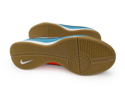 Nike Men's Tiempo Genio Leather Indoor Soccer Shoes Neo Turquoise/White/Hyper Crimson