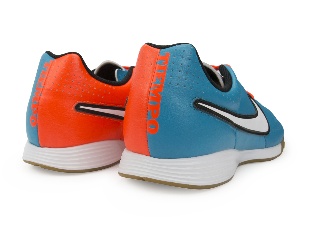 Nike Men's Tiempo Genio Leather Indoor Soccer Shoes Neo Turquoise/White/Hyper Crimson