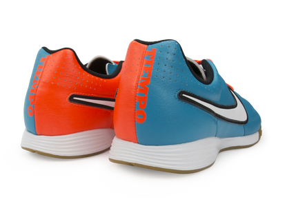 Nike Men's Tiempo Genio Leather Indoor Soccer Shoes Neo Turquoise/White/Hyper Crimson