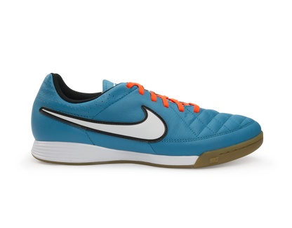Nike Men's Tiempo Genio Leather Indoor Soccer Shoes Neo Turquoise/White/Hyper Crimson
