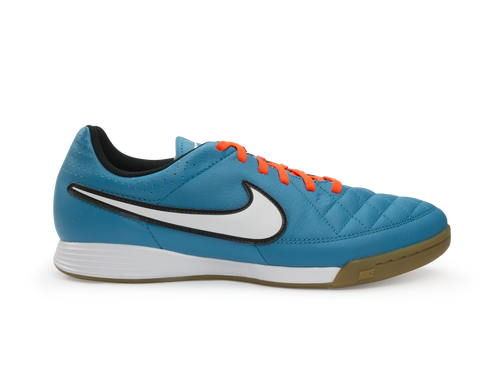 Nike Men's Tiempo Genio Leather Indoor Soccer Shoes Neo Turquoise/White/Hyper Crimson