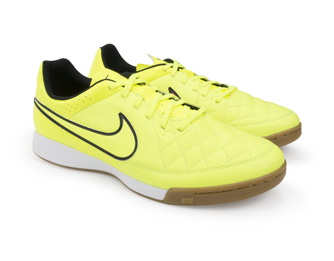 Nike Men's Tiempo Genio Leather Indoor Soccer Shoes Volt/Hyper Punch/Black