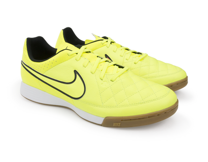Nike Men's Tiempo Genio Leather Indoor Soccer Shoes Volt/Hyper Punch/Black