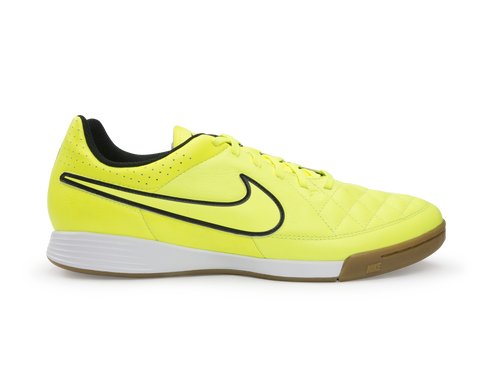 Nike Men's Tiempo Genio Leather Indoor Soccer Shoes Volt/Hyper Punch/Black
