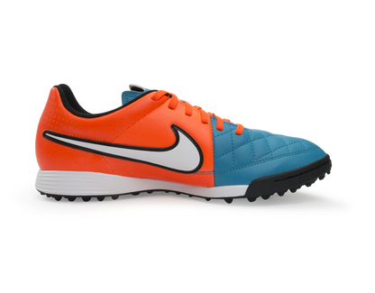 Nike Men's Tiempo Genio Leather Turf Soccer Shoes Neo Turquoise/White/Hyper Crimson