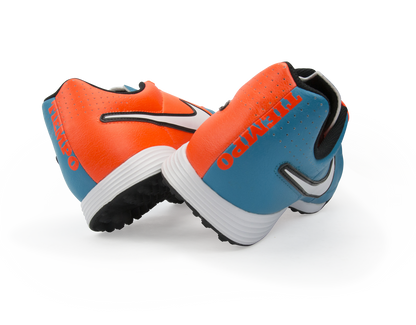 Nike Men's Tiempo Genio Leather Turf Soccer Shoes Neo Turquoise/White/Hyper Crimson