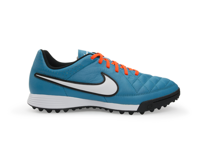 Nike Men's Tiempo Genio Leather Turf Soccer Shoes Neo Turquoise/White/Hyper Crimson