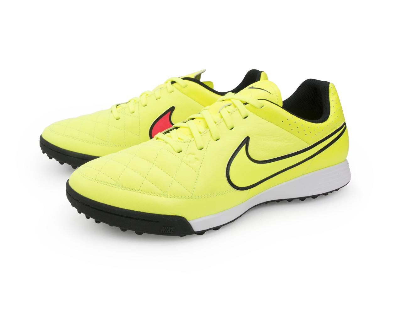 Nike Men's Tiempo Genio Leather Turf Soccer Shoes Volt/Hyper Punch/Black