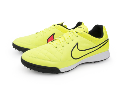 Nike Men's Tiempo Genio Leather Turf Soccer Shoes Volt/Hyper Punch/Black