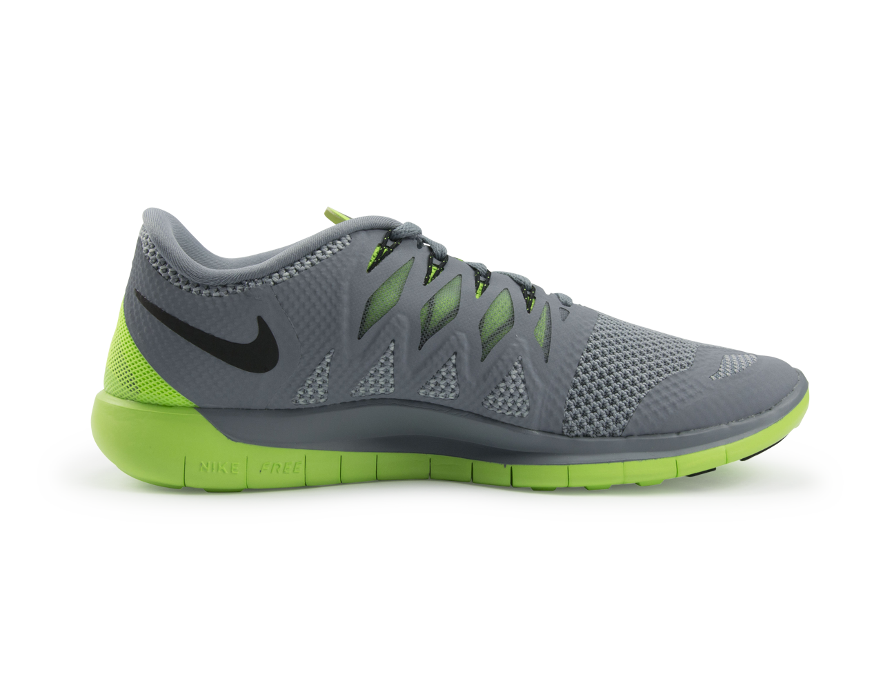 Nike Men's Free 5.0 Running Shoes Magnet Grey/Black/Electric Green