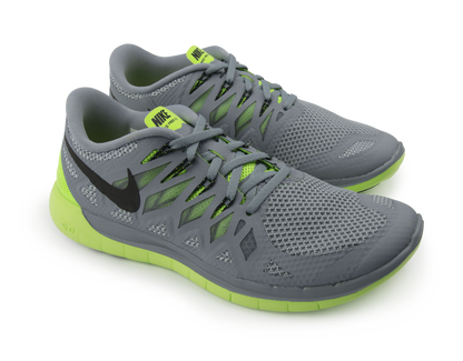Nike Men's Free 5.0 Running Shoes Magnet Grey/Black/Electric Green