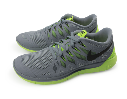 Nike Men's Free 5.0 Running Shoes Magnet Grey/Black/Electric Green