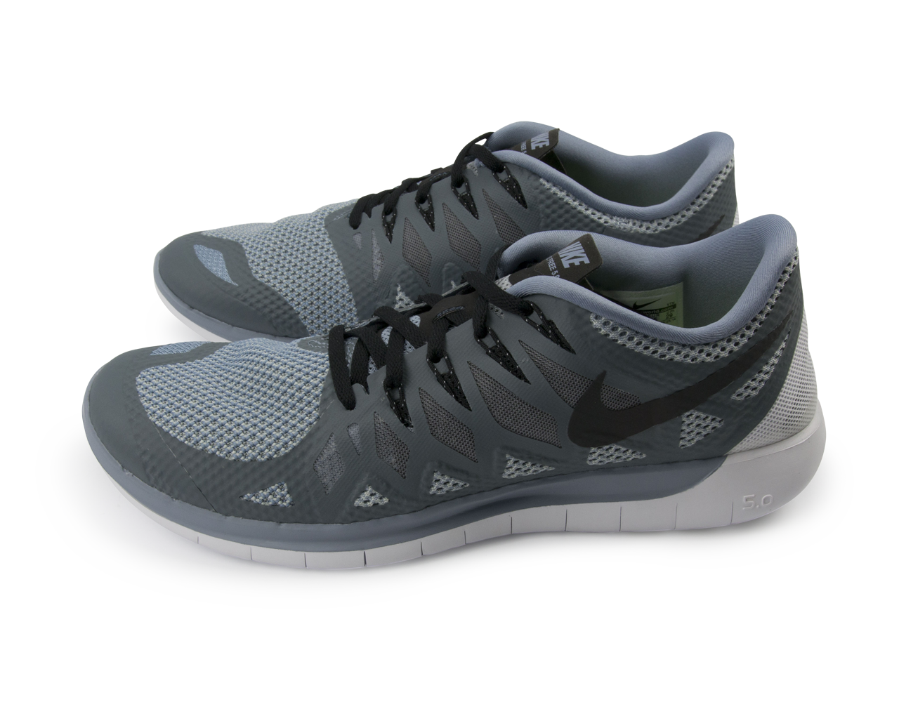 Nike Men's Free 5.0  Running Shoes Cool Blue/Black/Wolf Grey