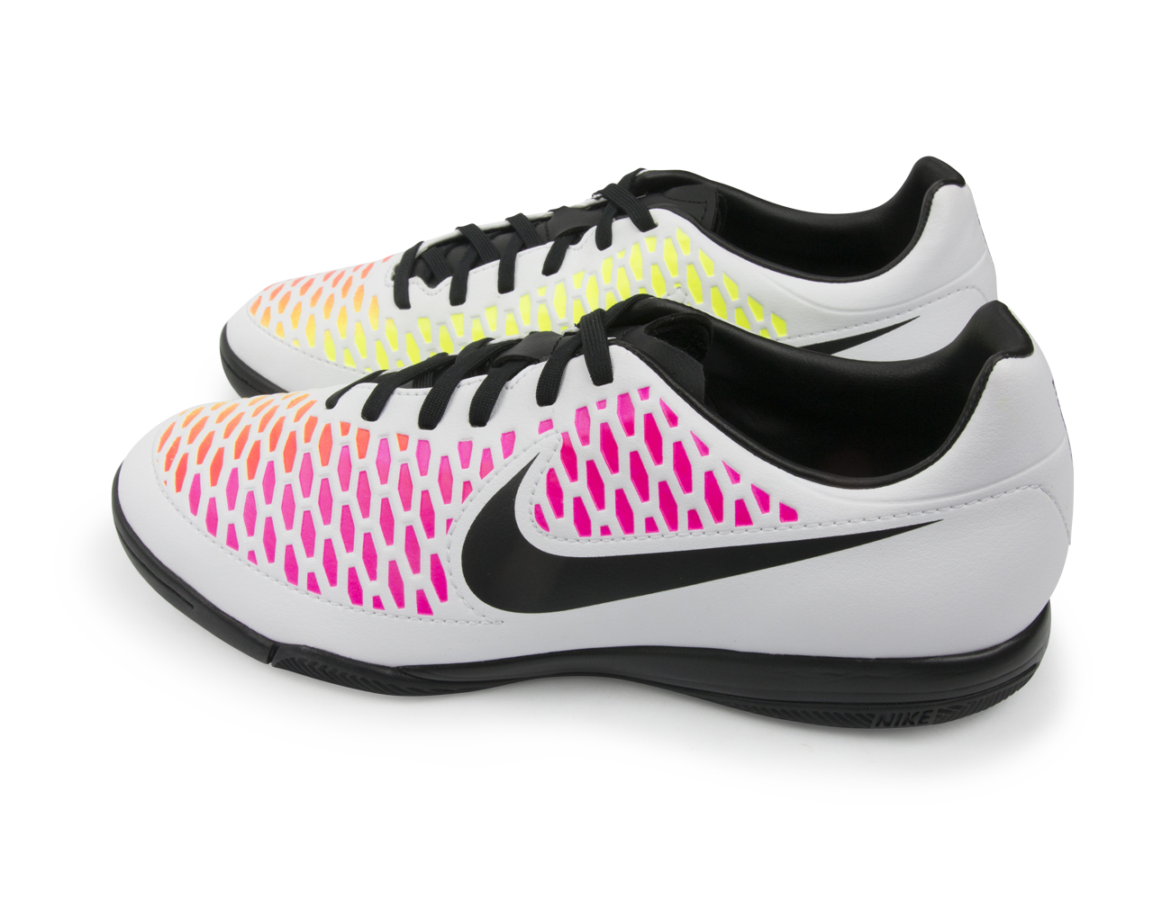 Nike Men's Magista Onda Indoor Soccer Shoes White/Black/Pink Blast/Volt Blanc