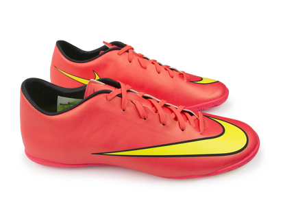 Nike Men's Mercurial Victory V Indoor Soccer Shoes Hyper Punch/Metallic Gold/Black