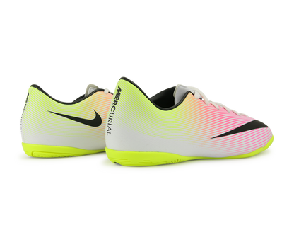 Nike Kids Mercurial Victory V Indoor Soccer Shoes White/Black Volt/Total Orange