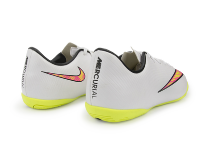 Nike Kids Mercurial Victory V Indoor Soccer Shoes White/Volt/Hyper Pink