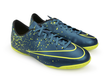 Nike Kids Mercurial Victory V Indoor Soccer Shoes Squadorn Blue/Black/Volt